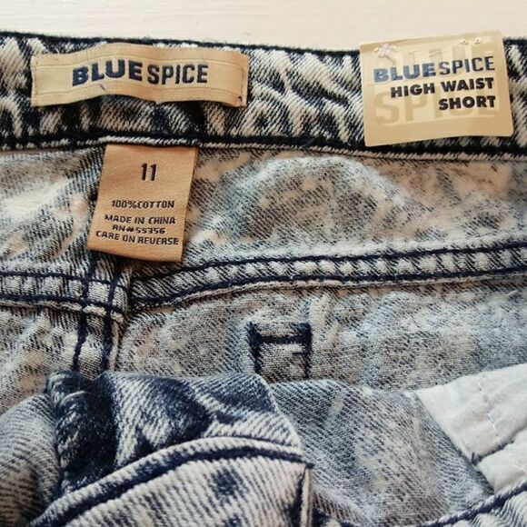 Blue spice high waist Jean booty shorts - Picture 8 of 8